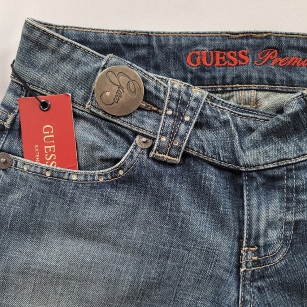NWT Vintage Guess Premium Rhinestone Embellished Stretch Low Rise Jeans, Sz. 24 - Picture 16 of 16